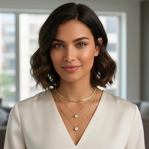Anchor Twinkle Layer Necklace