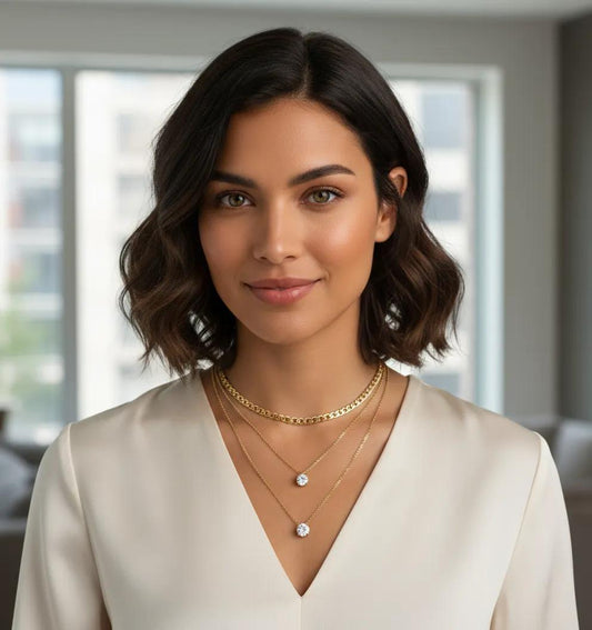 Anchor Twinkle Layer Necklace