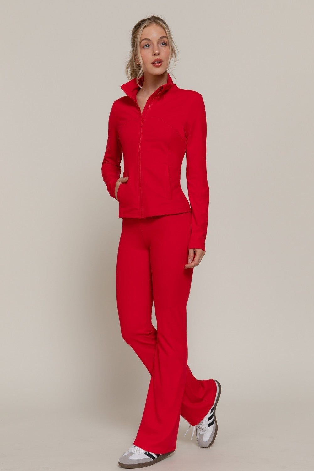 Long Slv Mock Neck Workout Jacket