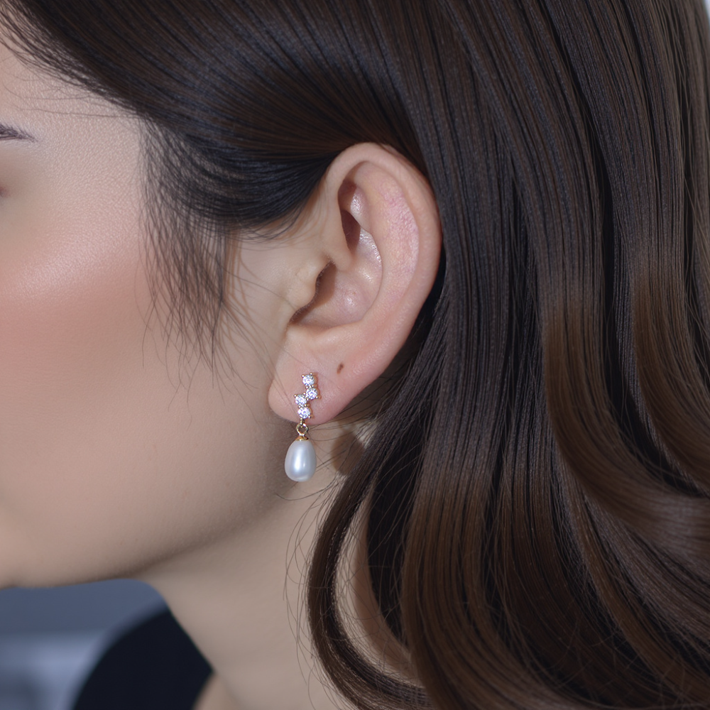 Starlit Pearl Drop Earrings Stella Harte