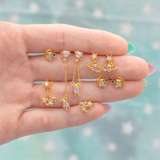 Dreamy Bear Stud & Drop Earrings (Hold Me)