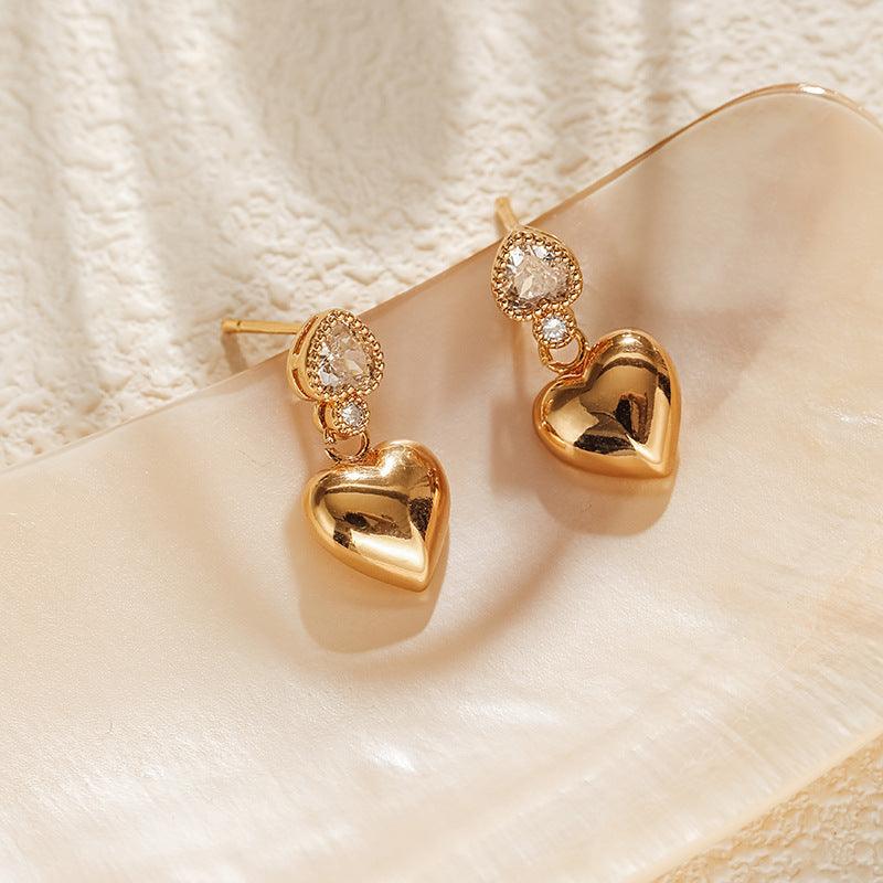 Luna Heart Drop Earrings Stella Harte
