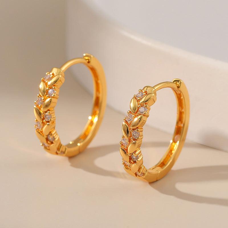 Verdant Vines Huggie Earrings Stella Harte