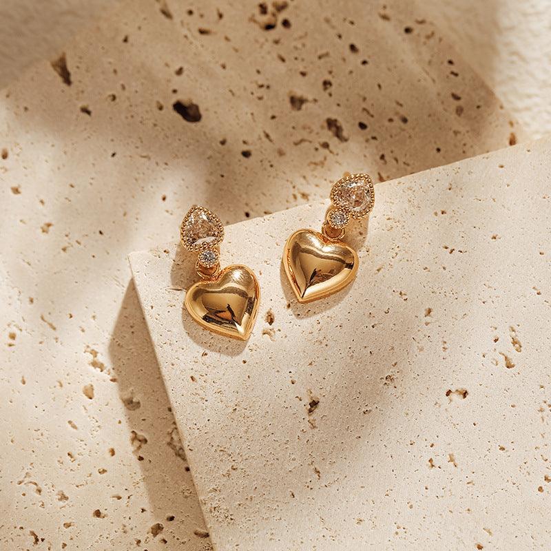 Luna Heart Drop Earrings Stella Harte
