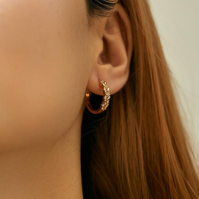 Verdant Vines Huggie Earrings Stella Harte