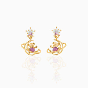 Dreamy Bear Stud Earrings (Pink Universe)