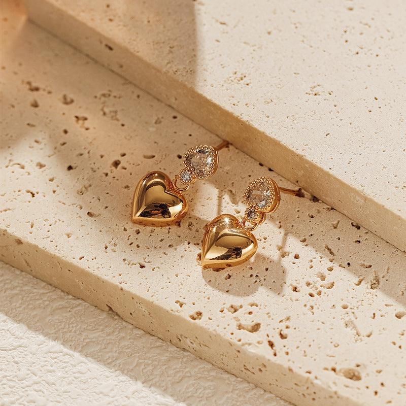 Luna Heart Drop Earrings Stella Harte
