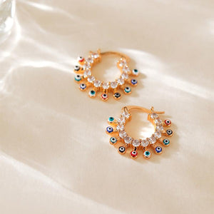 Vibrant Harmony Hoop Earrings