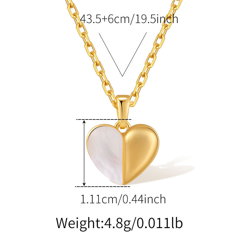 Semi-Heart Pendant Necklace