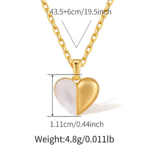 Semi-Heart Pendant Necklace