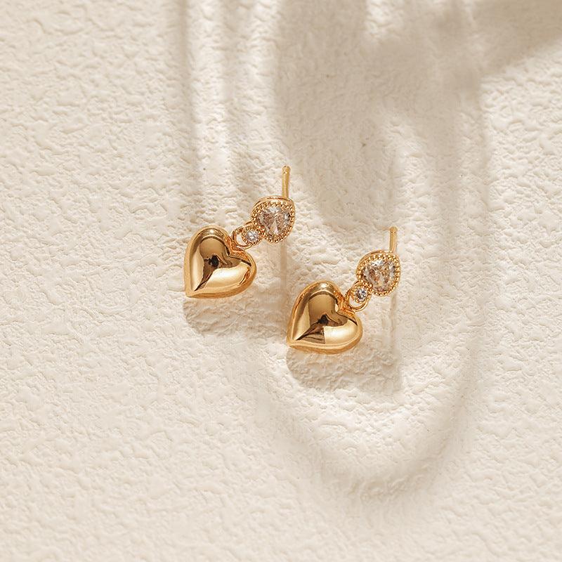 Luna Heart Drop Earrings Stella Harte
