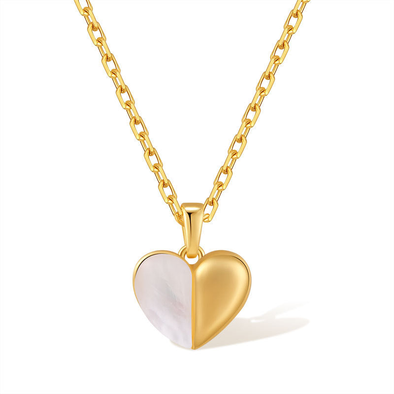 Semi-Heart Pendant Necklace