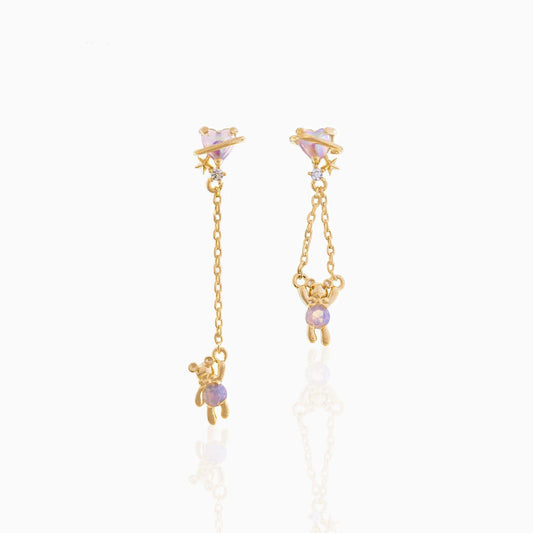 Dreamy Bear Drop Earrings (Clinging to the Universe)