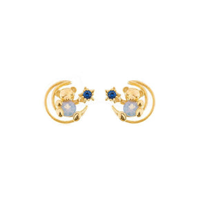 Dreamy Bear Stud Earrings (Baby Blue Moony)