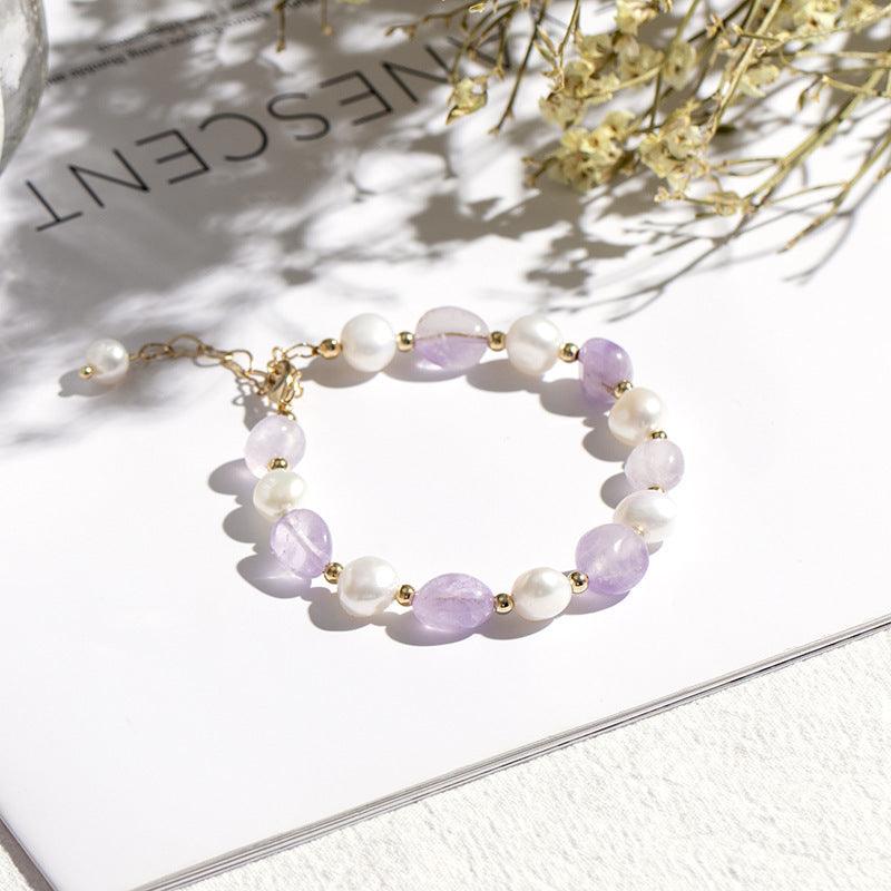 Amethyst Pearl Elegance Bracelet Stella Harte