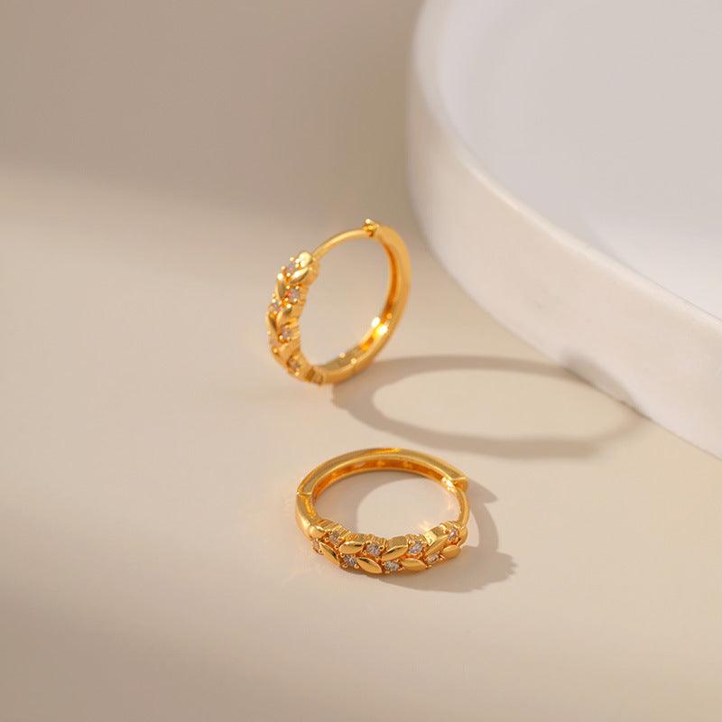 Verdant Vines Huggie Earrings Stella Harte
