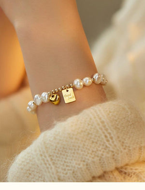 Seraphina Pearl Charm Bracelet