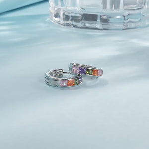 Prismatic Shimmer Huggie Earrings